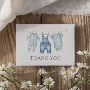 Tarjeta De Agradecimiento Blue Jean Denim Baby Shower