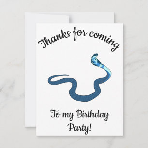 Tarjeta De Agradecimiento Blue King Cobra Feliz Cumpleaños