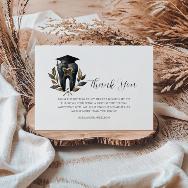 Tarjeta De Agradecimiento Blue Laurel Dental Graduation (Subido por el creador)