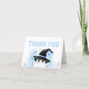 Tarjeta De Agradecimiento Blue Little Boo Ghost WWitch Baby Shower