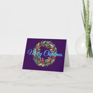 Tarjeta De Agradecimiento Blue Merry Christmas Hand Scribble Personalize