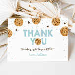 Tarjeta De Agradecimiento Blue One Sweet Cookie Birthday Gracias<br><div class="desc">Esta adorable tarjeta de agradecimiento de cumpleaños incluye galletas acuáticas pintadas a mano.</div>