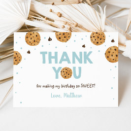 Tarjeta De Agradecimiento Blue One Sweet Cookie Birthday Gracias
