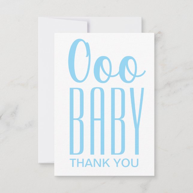 Tarjeta de agradecimiento: Blue Ooo Baby Gracias (Anverso)