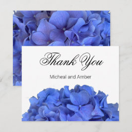 Tarjeta De Agradecimiento Blue periwinkle elegantes hortensias florales