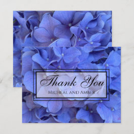 Tarjeta De Agradecimiento Blue periwinkle elegantes hortensias florales