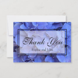 Tarjeta De Agradecimiento Blue periwinkle elegantes hortensias florales