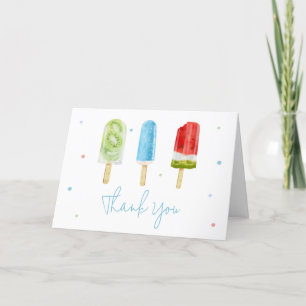 Tarjeta De Agradecimiento Blue Popsicle Baby Shower