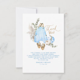 Tarjeta De Agradecimiento Blue Pumpkins Baby Shower Little Gracias