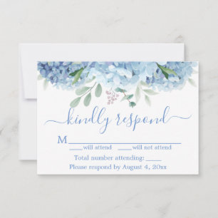 Tarjeta De Agradecimiento Blue Purple Hydrangeas fiesta de cumpleaños floral