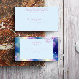 Tarjeta De Agradecimiento Blue Purple Small Business