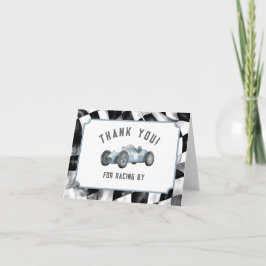 Tarjeta De Agradecimiento Blue Race Car Gracias Cartas de Cumpleaños