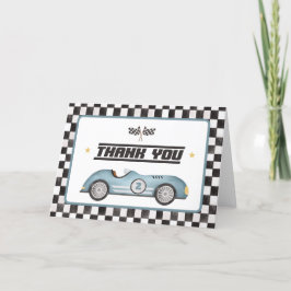 Tarjeta De Agradecimiento Blue Race Car Two Fast Boy Birday Party
