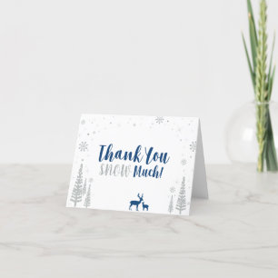 Tarjeta de agradecimiento Blue & Silver Winter Won