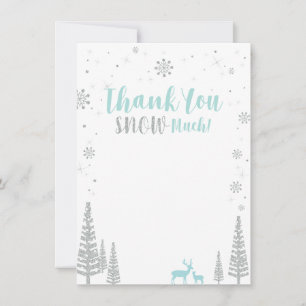 Tarjeta de agradecimiento Blue & Silver Winter Won