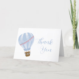 Tarjeta De Agradecimiento Blue Simple Star Hot Air Balloon Boy Baby Shower