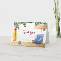 Blue Summer Sand Surfboard Playa Niño Baby Shower 