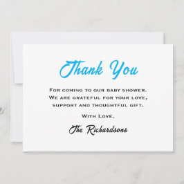 Tarjeta De Agradecimiento Blue Teddy Bear Baby Shower Podemos Esperar