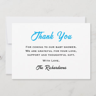 Tarjeta De Agradecimiento Blue Teddy Bear Baby Shower Podemos Esperar