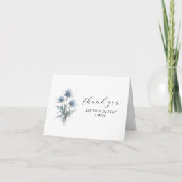 Tarjeta De Agradecimiento Blue Thistle Scottish Floral Wedding Thank you