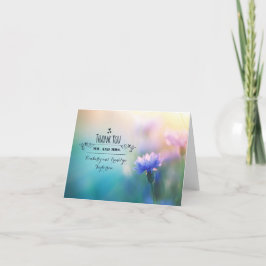 Tarjeta De Agradecimiento Blue Wildflower Romantic Wedding Thank you