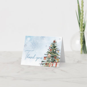 Tarjeta De Agradecimiento Blue Winter Baby It's Cold Fuera de Baby Shower