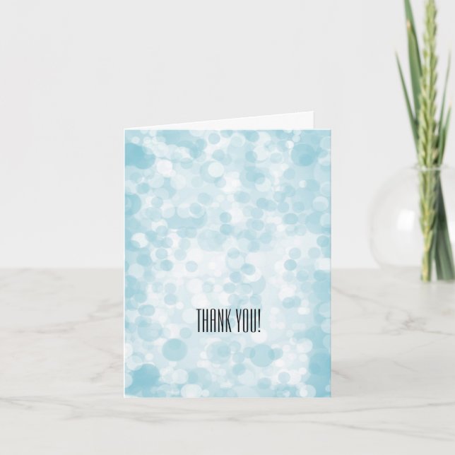 Tarjeta De Agradecimiento Blue Winter Bokeh Gracias (Anverso)