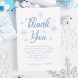 Tarjeta De Agradecimiento Blue Winter Bridal Shower