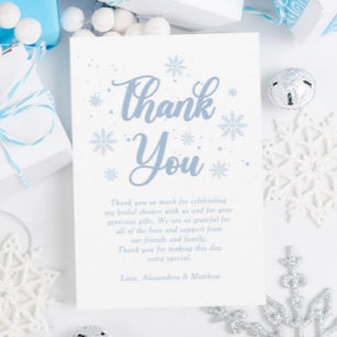 Tarjeta De Agradecimiento Blue Winter Bridal Shower