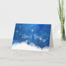 Tarjeta de agradecimiento Blue Winter Wonderland |