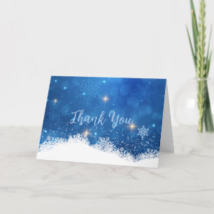 Tarjeta de agradecimiento Blue Winter Wonderland