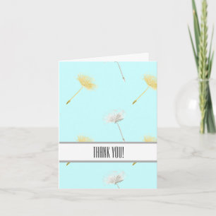Tarjeta De Agradecimiento Blue Wishes Dandelion Flowers Gracias