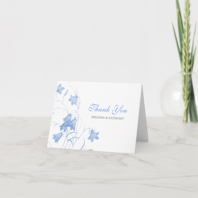 Tarjeta De Agradecimiento Bluebells - Blue Thank You (Anverso)
