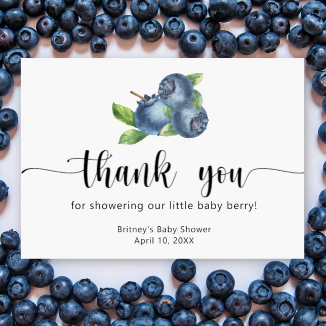 Tarjeta De Agradecimiento Blueberries baby shower - thank you (Subido por el creador)