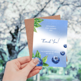 Tarjeta de agradecimiento Blueberry Baby Shower Fl