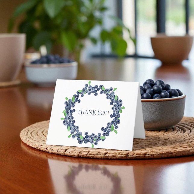 Tarjeta De Agradecimiento Blueberry Berry Sweet Baby Shower Gracias (Subido por el creador)
