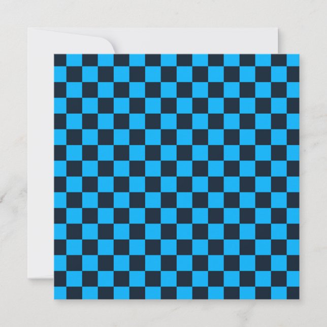 Tarjeta De Agradecimiento Blueberry checkered pattern (Anverso)