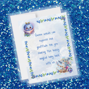 Tarjeta De Agradecimiento Blueberry Gnome Baby Shower Gracias