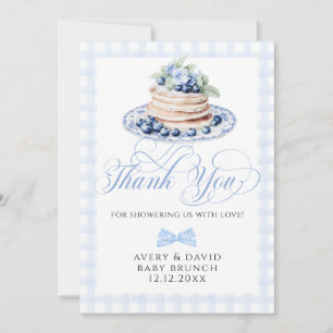 Tarjeta De Agradecimiento Blueberry Pancake Baby Brunch Baby Shower Boy