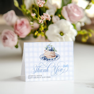 Tarjeta De Agradecimiento Blueberry Pancake Baby Brunch Baby Shower Boy