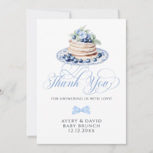 Tarjeta De Agradecimiento Blueberry Pancake Baby Brunch Baby Shower Boy