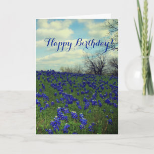 Tarjeta De Agradecimiento Bluebonnets Flores Azules Texas Cumpleaños Floral 