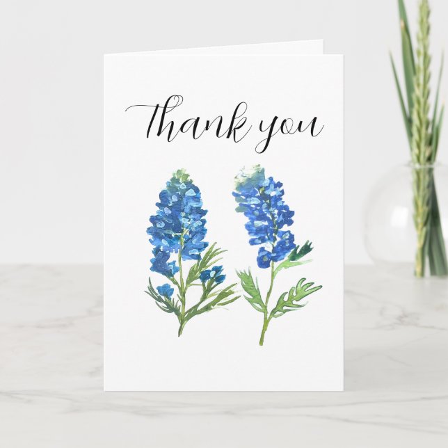 Tarjeta De Agradecimiento Bluebonnets Texas Flowers Baby Shower Gracias (Anverso)