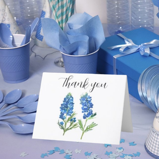 Tarjeta De Agradecimiento Bluebonnets Texas Flowers Baby Shower Gracias (Subido por el creador)