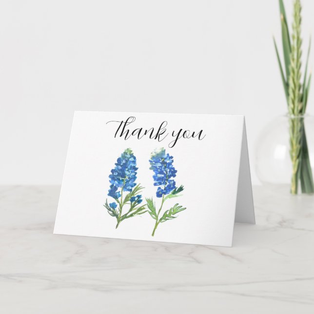 Tarjeta De Agradecimiento Bluebonnets Texas Flowers Baby Shower Gracias (Anverso)