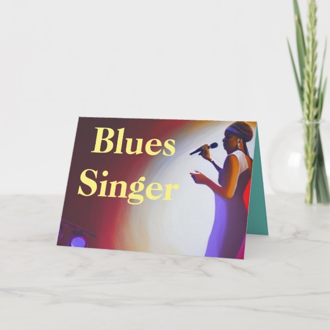 Tarjeta De Agradecimiento Blues Singer (Anverso)