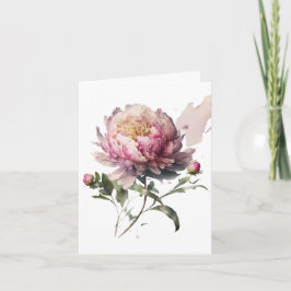 Tarjeta De Agradecimiento Blush Bloom Peony Card