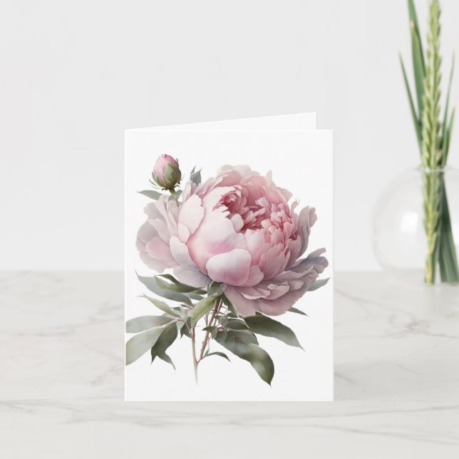 Tarjeta De Agradecimiento Blush bloom Peony card (Anverso)
