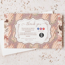 Tarjeta De Agradecimiento Blush Floral Nail Technician Business