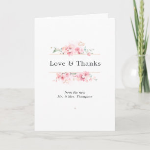 Tarjeta De Agradecimiento Blush Rosa Geométrico Pastel